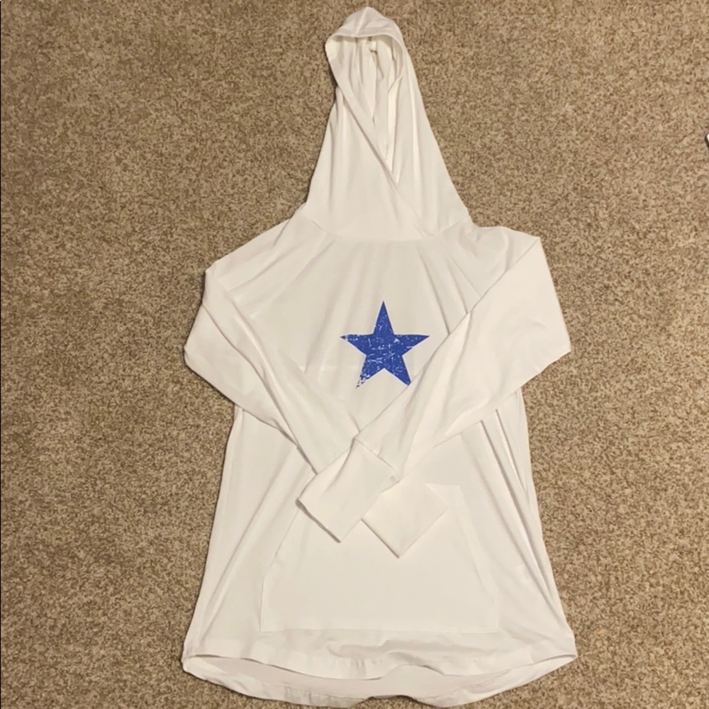 Lularoe white hoodie with blue star